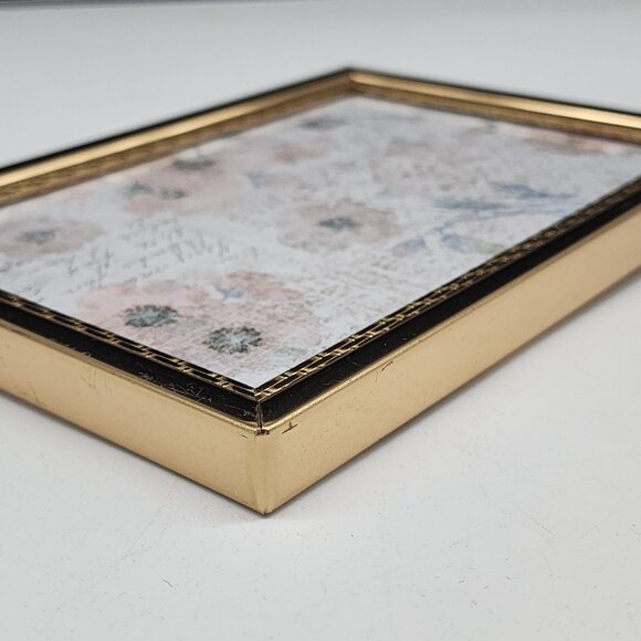 Vintage Gold Tone Brass Ornate Picture Frame Lattice Boarder 5-1/8x7-1/8 - Picture 8 of 11
